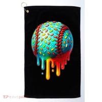 Baseball Ice Cream Dripping Baseball Home Plate Drip Golf Towel thumb 0