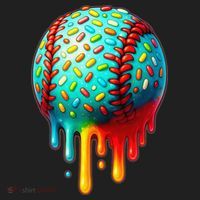 Baseball Ice Cream Dripping Baseball Home Plate Drip Golf Towel thumb 3