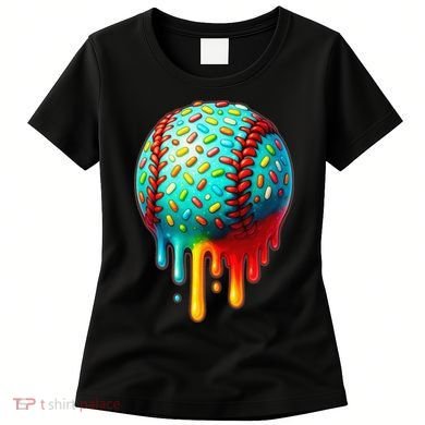 Baseball Ice Cream Dripping Baseball Home Plate Drip Women's T-Shirt