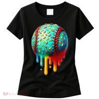 Baseball Ice Cream Dripping Baseball Home Plate Drip Women's T-Shirt thumb 0