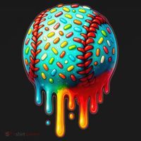 Baseball Ice Cream Dripping Baseball Home Plate Drip Kids Hoodie thumb 5