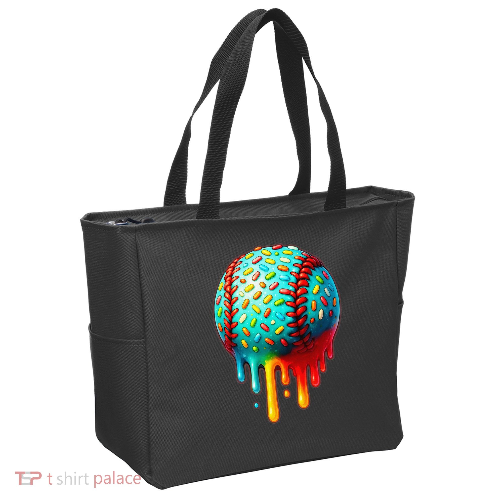 Baseball Ice Cream Dripping Baseball Home Plate Drip Tote Bag