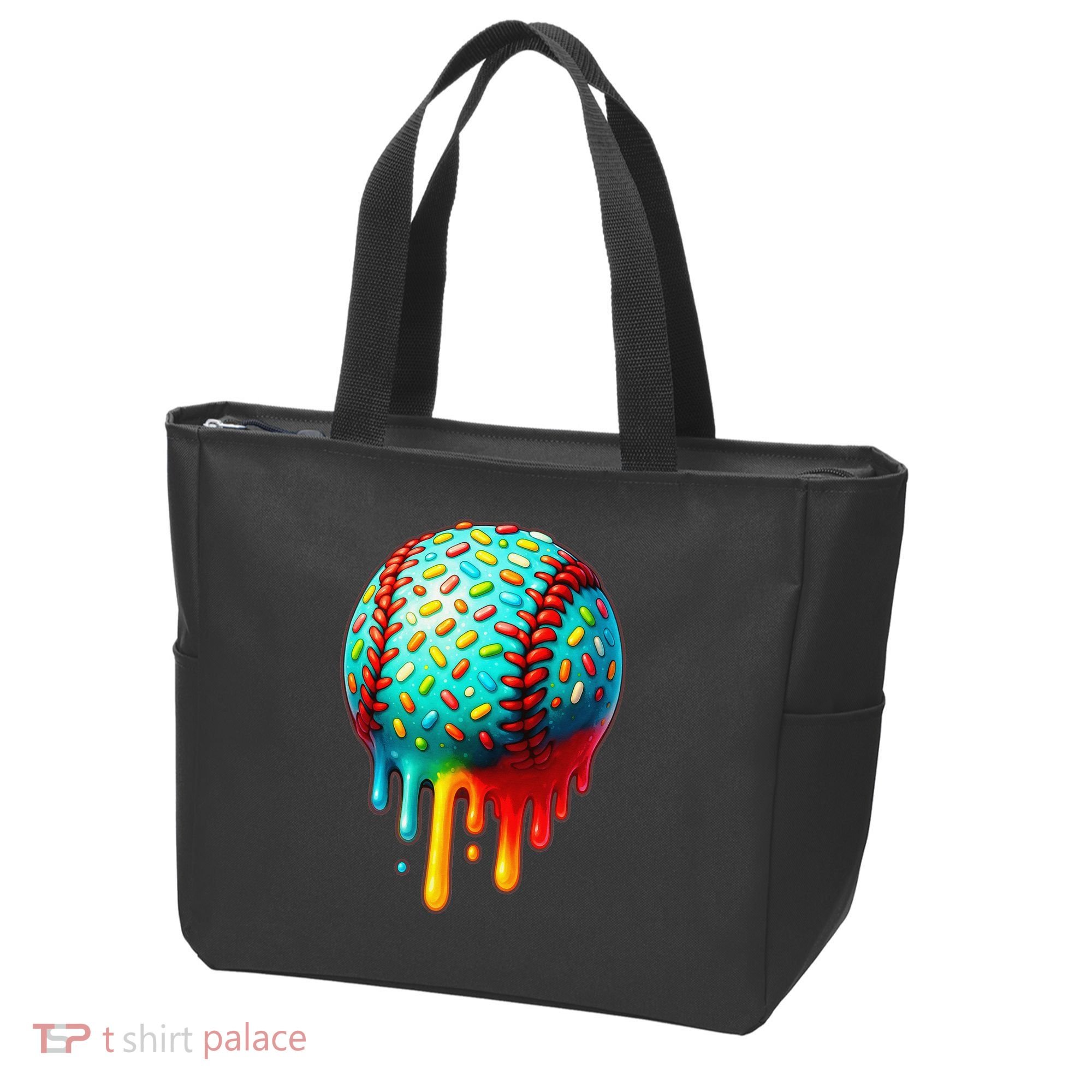 Baseball Ice Cream Dripping Baseball Home Plate Drip Tote Bag