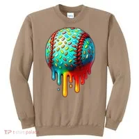 Baseball Ice Cream Dripping Baseball Home Plate Drip Sweatshirt thumb 0
