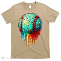 Baseball Ice Cream Dripping Baseball Home Plate Drip T-Shirt thumb 0
