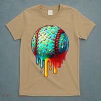 Baseball Ice Cream Dripping Baseball Home Plate Drip T-Shirt thumb 5