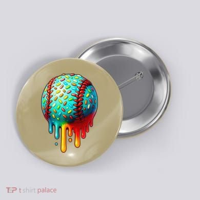 Baseball Ice Cream Dripping Baseball Home Plate Drip Button