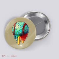 Baseball Ice Cream Dripping Baseball Home Plate Drip Button thumb 0