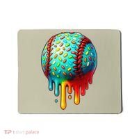 Baseball Ice Cream Dripping Baseball Home Plate Drip Mousepad thumb 0