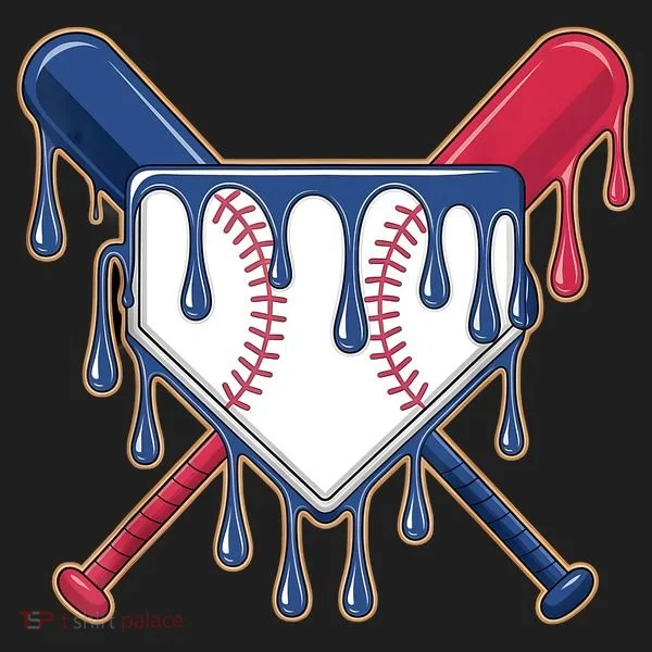 Baseball Ice Cream Drip Driping  Women's Sweatshirt