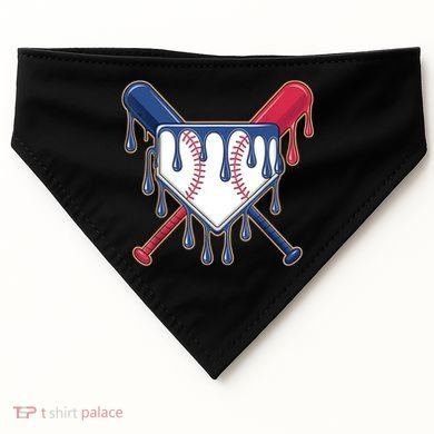 Baseball Ice Cream Drip Driping  USA-Made Doggie Bandana
