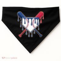 Baseball Ice Cream Drip Driping  USA-Made Doggie Bandana thumb 0