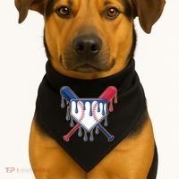 Baseball Ice Cream Drip Driping  USA-Made Doggie Bandana thumb 1