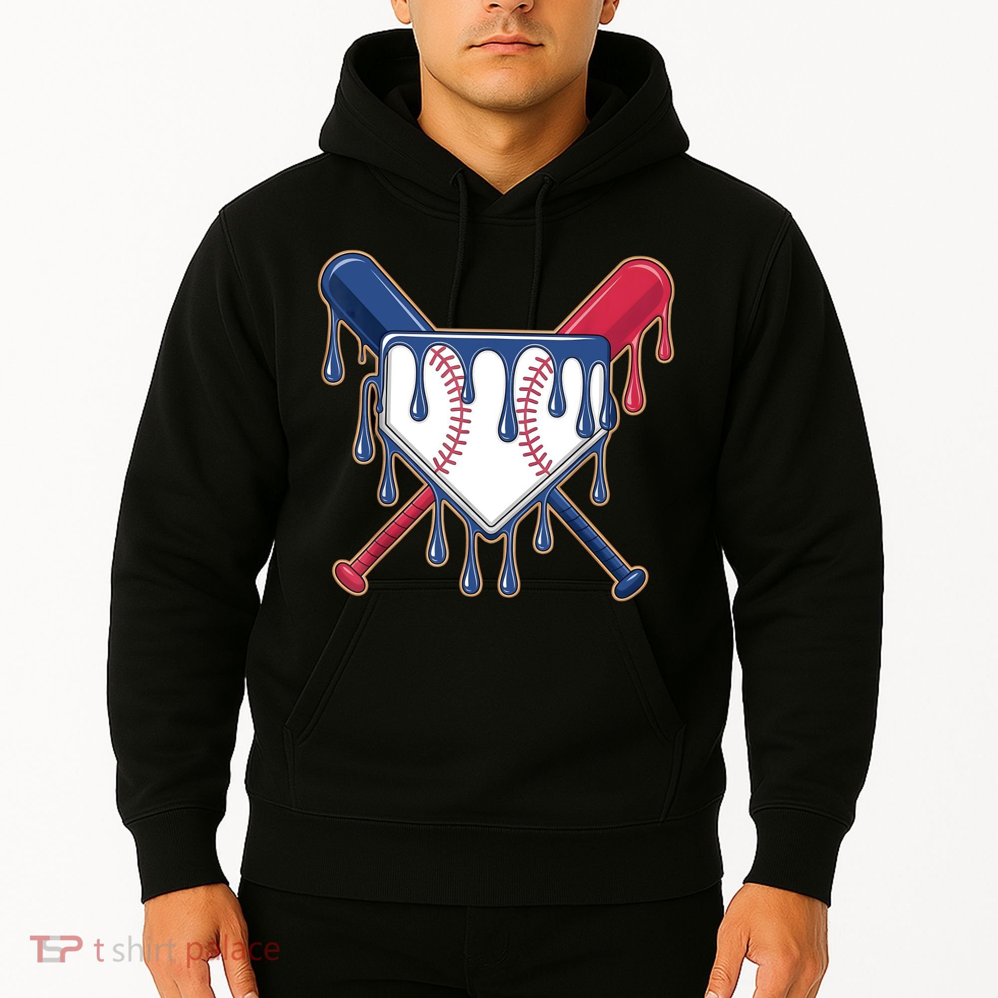 Baseball Ice Cream Drip Driping  Hoodie
