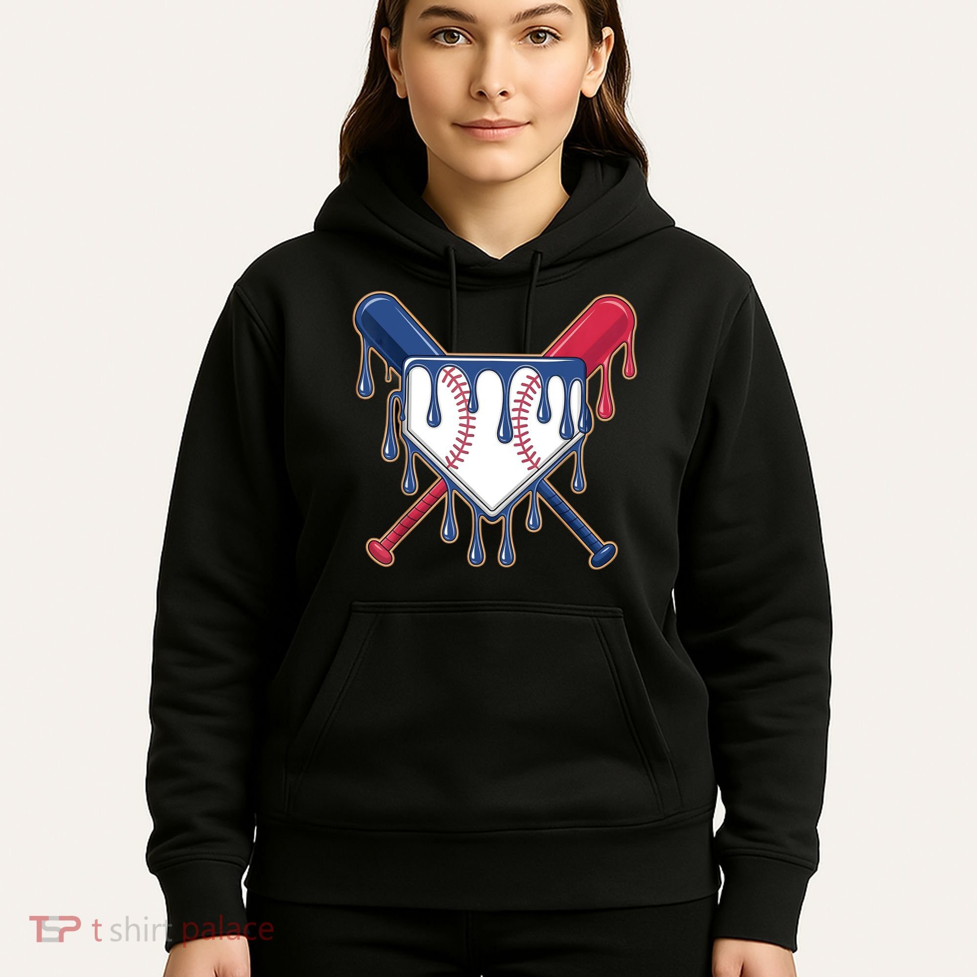 Baseball Ice Cream Drip Driping  Hoodie