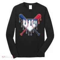 Baseball Ice Cream Drip Driping  Long Sleeve Shirt thumb 0