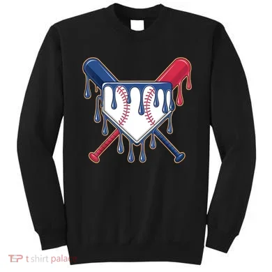 Baseball Ice Cream Drip Driping  Sweatshirt
