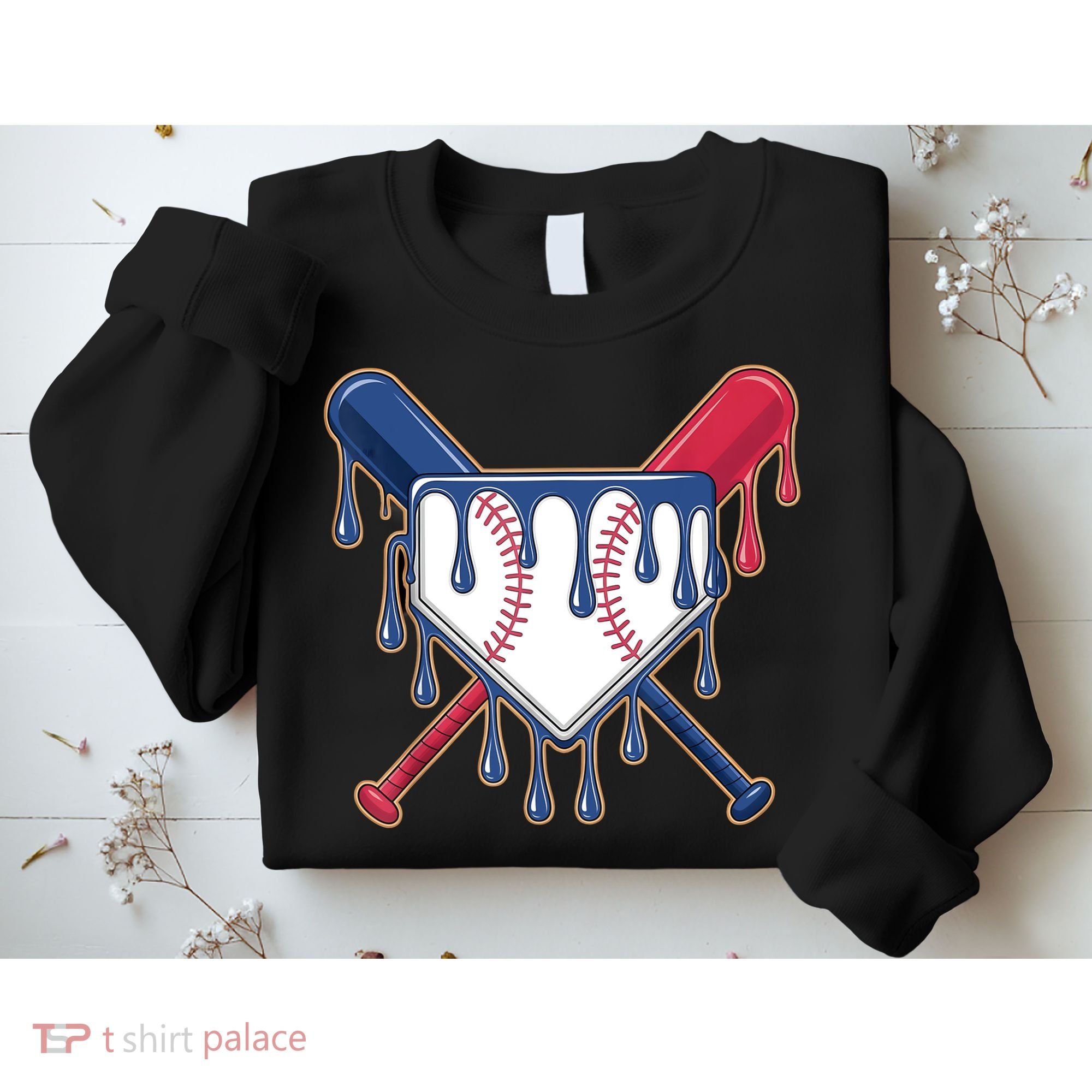Baseball Ice Cream Drip Driping  Sweatshirt