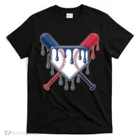 Baseball Ice Cream Drip Driping  T-Shirt thumb 0