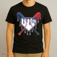 Baseball Ice Cream Drip Driping  T-Shirt thumb 3