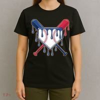 Baseball Ice Cream Drip Driping  T-Shirt thumb 4