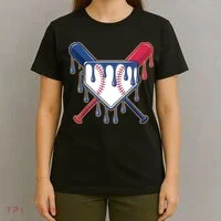 Baseball Ice Cream Drip Driping  T-Shirt thumb 4