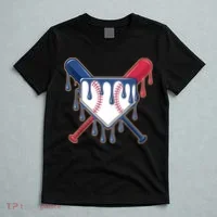 Baseball Ice Cream Drip Driping  T-Shirt thumb 5