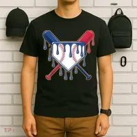 Baseball Ice Cream Drip Driping  T-Shirt thumb 6