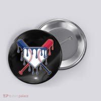 Baseball Ice Cream Drip Driping  Button thumb 0