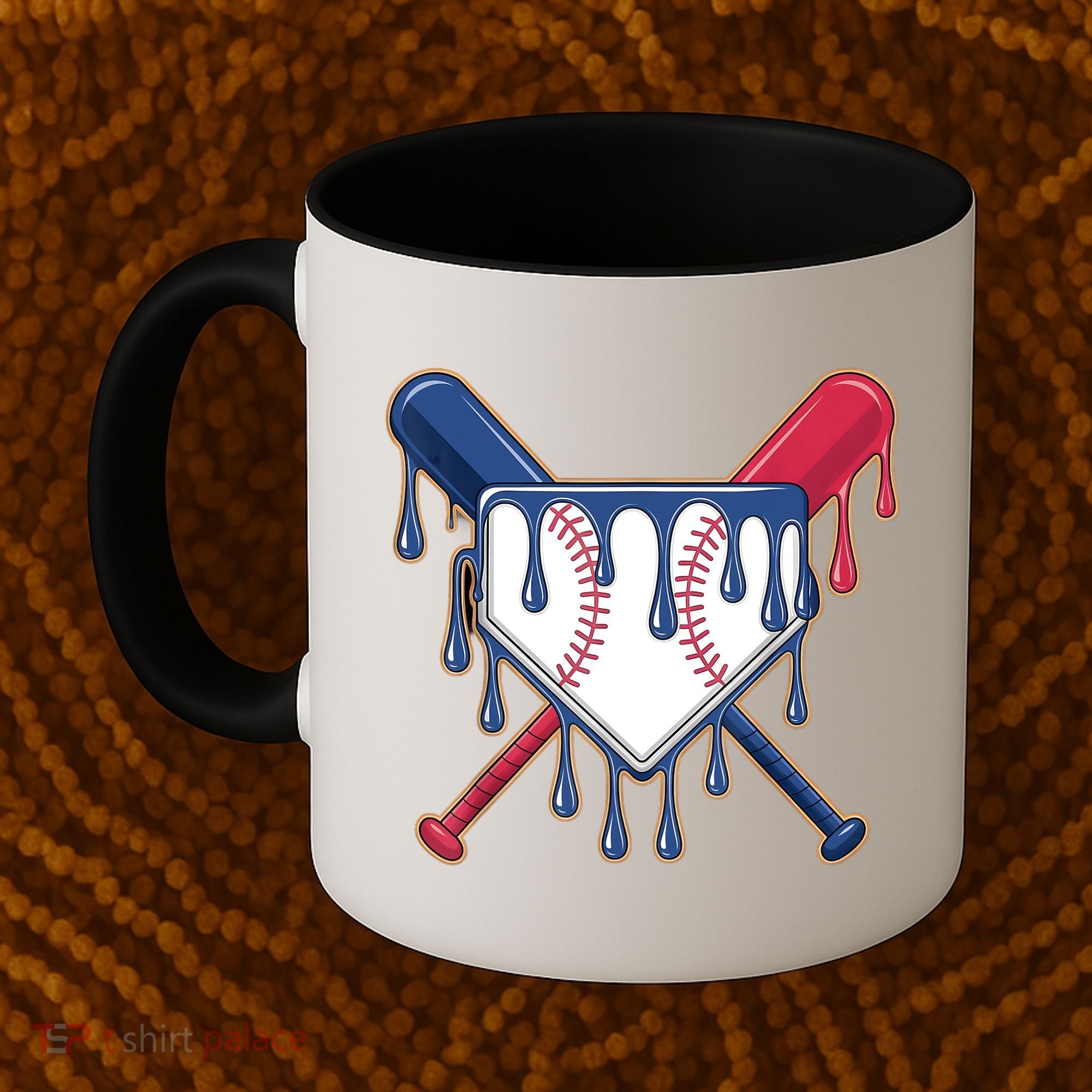 Baseball Ice Cream Drip Driping  Coffee Mug