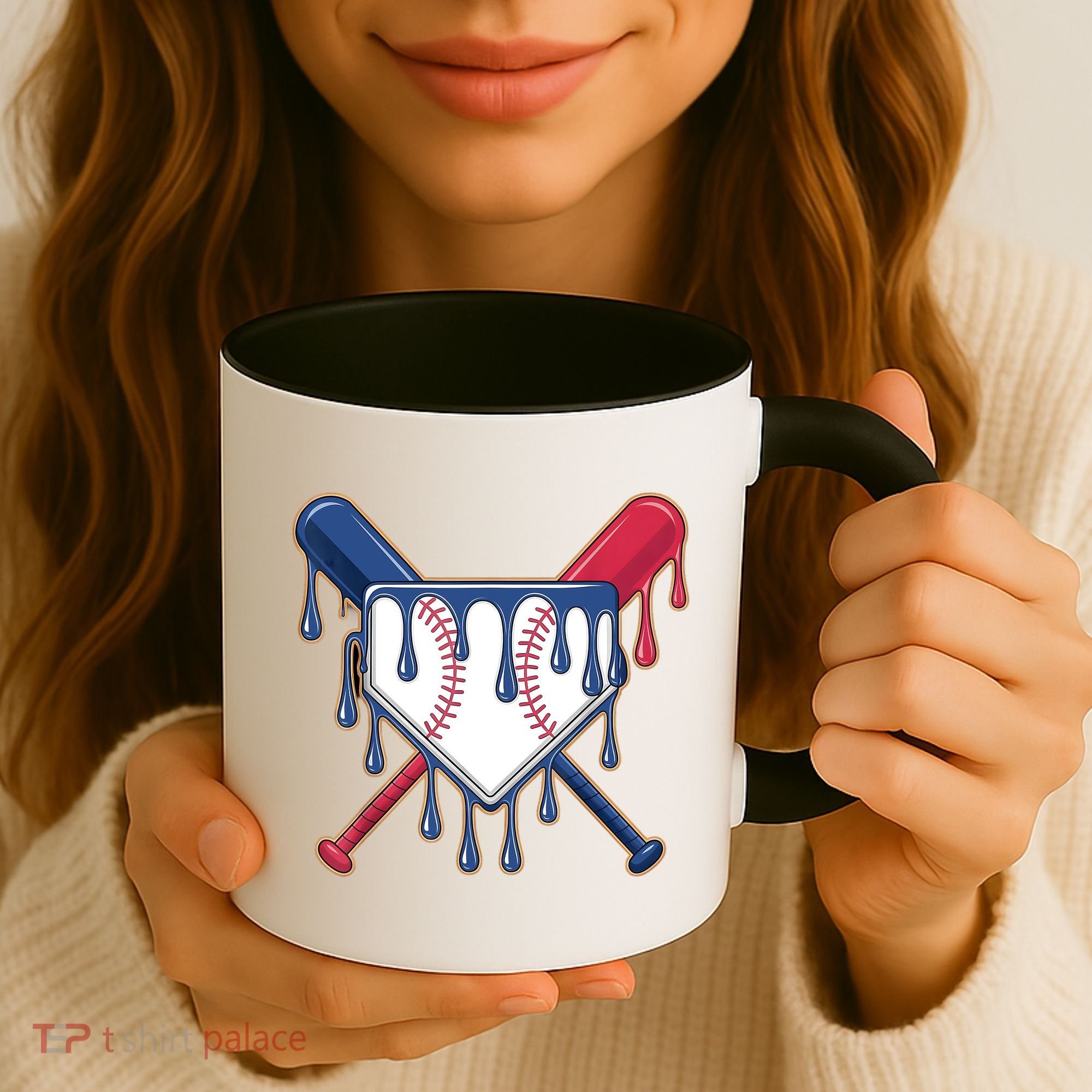 Baseball Ice Cream Drip Driping  Coffee Mug