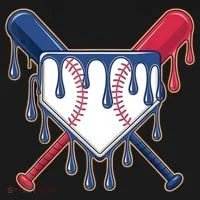 Baseball Ice Cream Drip Driping  Ornament thumb 1