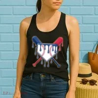 Baseball Ice Cream Drip Driping  Women's Tank Top thumb 2