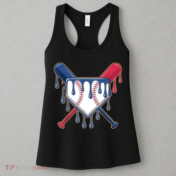 Baseball Ice Cream Drip Driping  Women's Tank Top