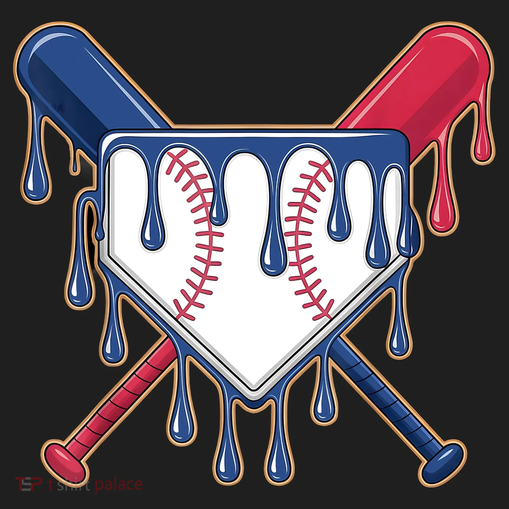 Baseball Ice Cream Drip Driping  Hat