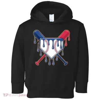 Baseball Ice Cream Drip Driping  Toddler Hoodie