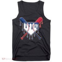 Baseball Ice Cream Drip Driping  Tank Top thumb 0