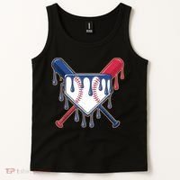 Baseball Ice Cream Drip Driping  Tank Top thumb 2