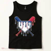 Baseball Ice Cream Drip Driping  Tank Top thumb 2