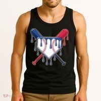 Baseball Ice Cream Drip Driping  Tank Top thumb 3