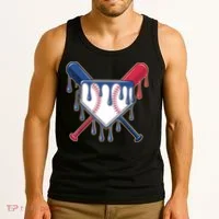 Baseball Ice Cream Drip Driping  Tank Top thumb 3