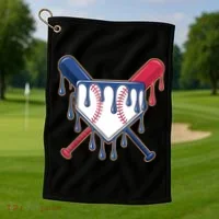 Baseball Ice Cream Drip Driping  Golf Towel thumb 1