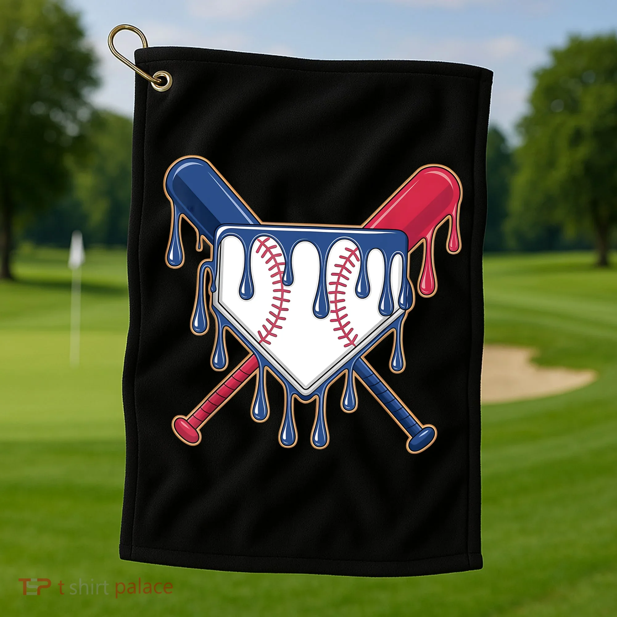 Baseball Ice Cream Drip Driping  Golf Towel