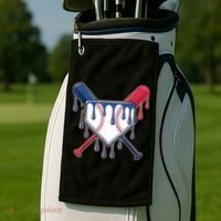 Baseball Ice Cream Drip Driping  Golf Towel thumb 2