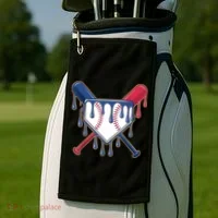 Baseball Ice Cream Drip Driping  Golf Towel thumb 2