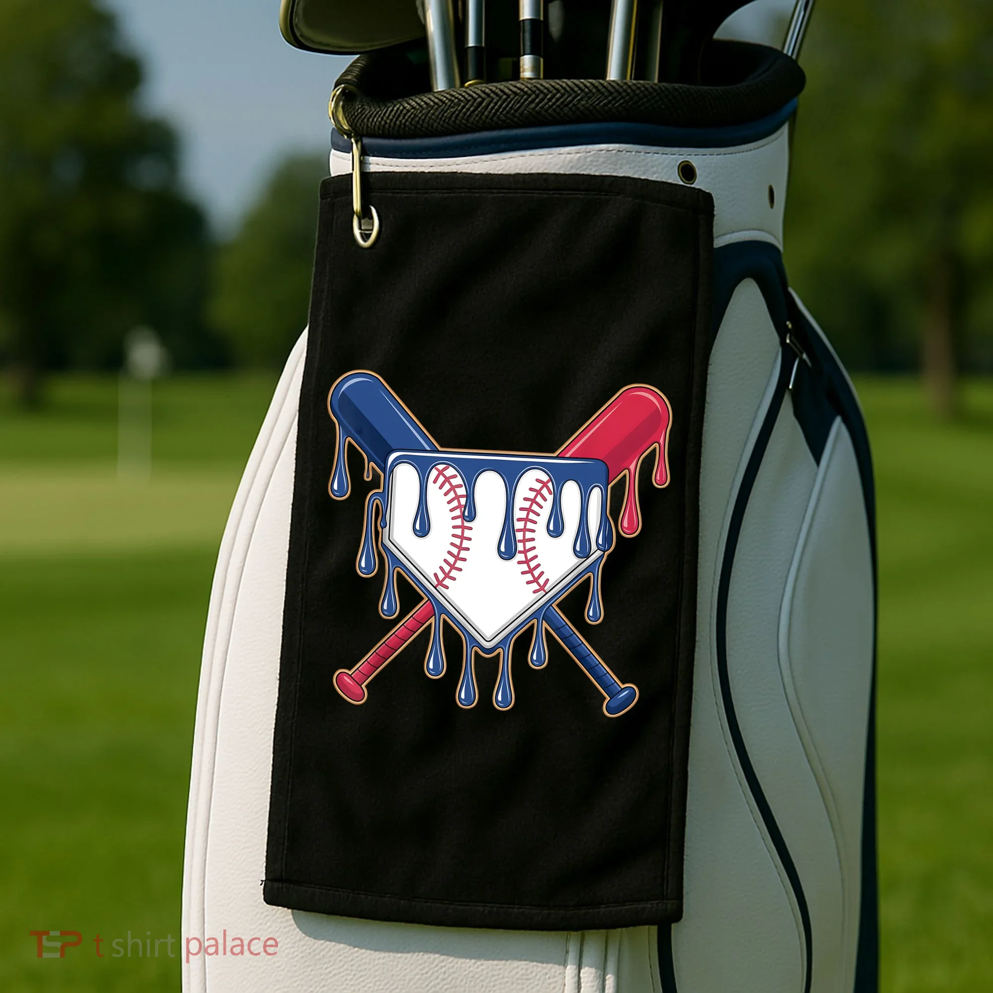 Baseball Ice Cream Drip Driping  Golf Towel