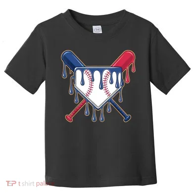 Baseball Ice Cream Drip Driping Toddler T-Shirt