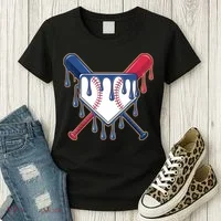 Baseball Ice Cream Drip Driping  Women's T-Shirt thumb 3