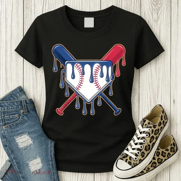 Baseball Ice Cream Drip Driping  Women's T-Shirt