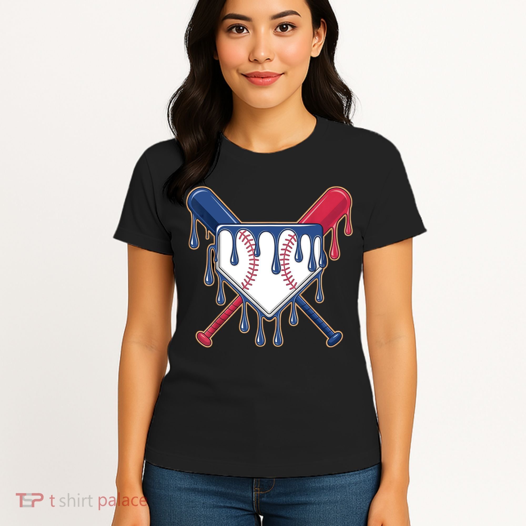 Baseball Ice Cream Drip Driping  Women's T-Shirt